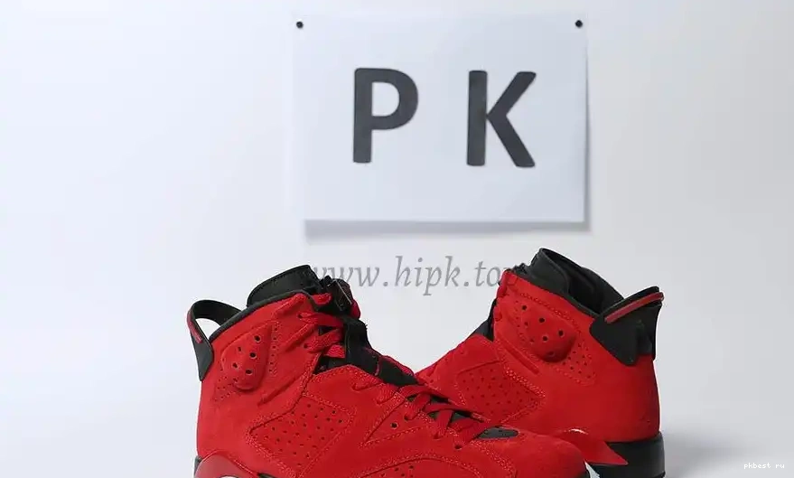 GOD Black READY 6 RETAIL Retro Jordan TO Red MATERIALS PK SHIP 0506